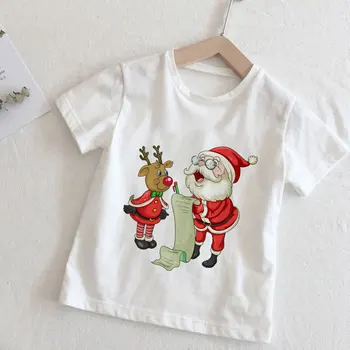 Copii T-Shirt Boys Crăciun Bătrân Elan de Imprimare Fete Desene animate pentru Copii Tee Îmbrăcăminte Copil Tricouri copil Copil Copil Topuri O-gât