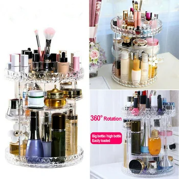 Cosmetice Cutie de Depozitare Transparent Rotativ Cutie de Depozitare Mărfuri Raft pentru Crema Parfum Rujuri
