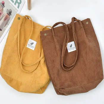 Geantă de umăr travel tote sac coreean ins stil casual geanta de cumparaturi de stocare de catifea material de panza durabil