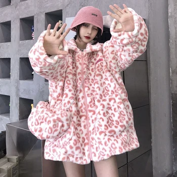 HWLZLTZHT Iarna Plus Dimensiunea Îmbrăcăminte pentru Femei Lambswool Femei Sacou Cald Hanorac cu Maneca Lunga Îmbrăcăminte exterioară Harajuku Streetwear
