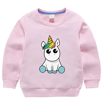 Copii Pulover 2019 Toamna anului Nou Unicorn Uzura pentru Copii pentru Copii T-Shirt Băiat și Fată Maneca Lunga Pulover de Bumbac pentru Copii Hanorace