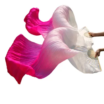 Etapa de Performanță Matase Belly Dance Fanii Gradient de Culoare Dans Accesorii de Burtă de Dans de Mătase Fanii alb + roz+ rose