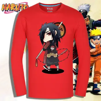 Japonia Anime Naruto T-shirt Sasuke Uchiha Sasuke Naruto Anime Cosplay Tee 2019 Noi Arrvial Desene animate cu Maneca Lunga din Bumbac Tee S-XXXL