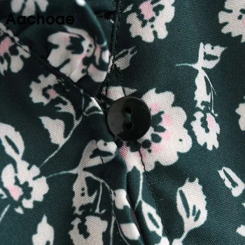 Aachoae Elegant Florale De Imprimare Tricou Femei V-Neck Bluza Volane Toamna Primavara Cu Maneci Lungi Boho Trunchiate Topuri Blusas De Mujer