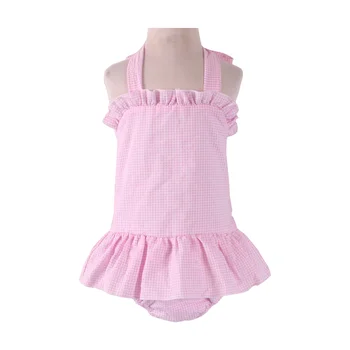 2020 summer infant baby costume de baie o piesă bumbac materialul ciufulit căptușite fete de costume de baie