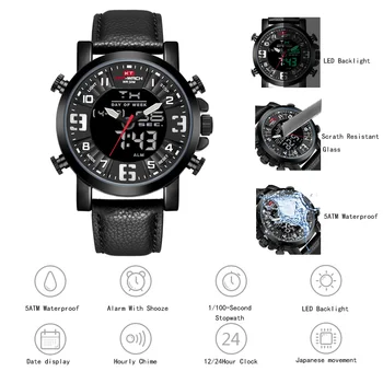 Top Brand de Lux Militare Cuarț Mens Ceasuri CONDUS Data Analogic Digital Ceas Barbati Moda Sport Ceas cu Timp Dual Relogio Masculino