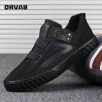 Bărbați Pânză Pantofi De Tenis Masculino Adulto Moda Slip-On Pantofi Casual Respirabil Tineret Băieți Negru Gri Adidași Confortabil