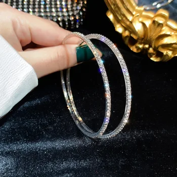Sexy personalitate exagerat de Mari rotunde de cristal legăna cercei geometrice pentru femei cadouri bijuterii creolă d oreilles femme