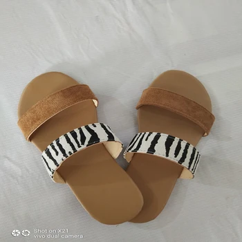 Femei Vara Papuci De Casă Plat Drept Sandale De Moda Leopard De Imprimare Femei Pantofi De Plaja Casual Doamnelor Plus Dimensiune Papuci De Casă 36-43