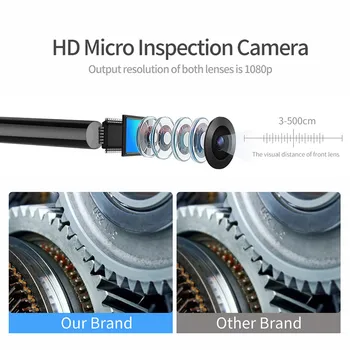 Cele mai recente HD 1080P Dual Camera Endoscop Cu Greu prin Cablu 8 Led-uri de Lumină IP67 Endoscop WiFi Pentru Android, ios, Telefon, Tableta Borescope