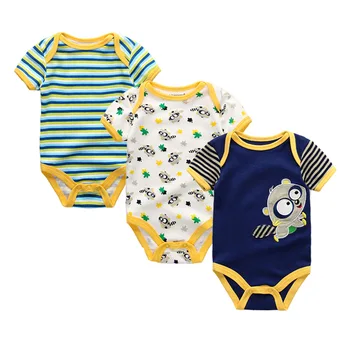 3PCS/LOT Fată Nou-născut Băiat Haine pentru Copii de Înaltă Calitate Drăguț Bumbac Maneca Scurta Salopetă pentru Copii Roupas de bebe Infantil Costume
