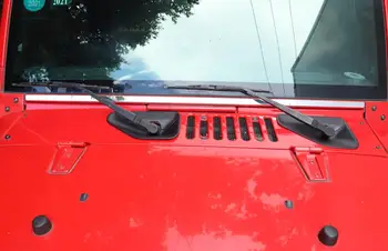 Ștergătoarelor din față Decor de Bază Acoperă Autocolante pentru Jeep Wrangler JK perioada 2007-2017 Auto Exterioare Accesorii ABS Negru Mat din Fibra de Carbon