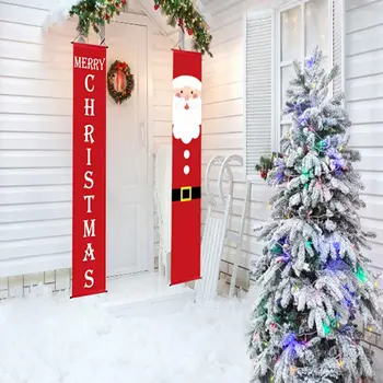 Crăciun Fericit Decor Bannere De Anul Nou În Aer Liber, De Interior, Decoratiuni De Craciun Bine Ai Venit Luminoase De Culoare Roșie De Crăciun Pridvor Semn Agățat În 2020