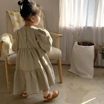 Coreeană Japonia Stil Lenjerie De Pat Din Bumbac Pentru Copii Rochii De Partid Copilul Copil Fete Frumoasa Printesa Rochie De Toamna Fete Mâneci Lungi Rochie