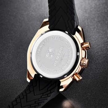 Bărbați ceas BENYAR Top Brand de Lux de Afaceri Cuarț Ceas Barbati Chronograph Casual Sport Impermeabil Ceasuri Ceas Relogio Masculino