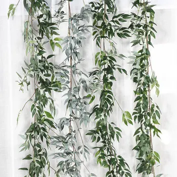 Artificiale de Răchită Șir de Flori de Nunta Ziua Îndrăgostiților Decor de Răchită Șir de Plante pentru Amenajarea Frunze Verzi