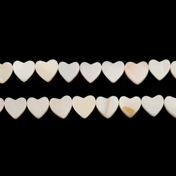 10mm Alb in Forma de Inima Naturale Shell Margele Cruce Gaura Margele Perla Face Farmecul Brățară Colier Margele Bijuterii Accesorii DIY