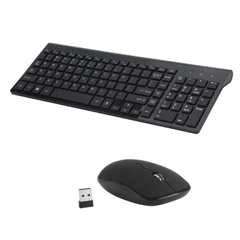 Tastatură fără fir și Mouse-ul Setat 2.4 GHz Ultra Subțire Full-Size Tastatură fără Fir Mouse-ul pentru Laptop PC Desktop Office