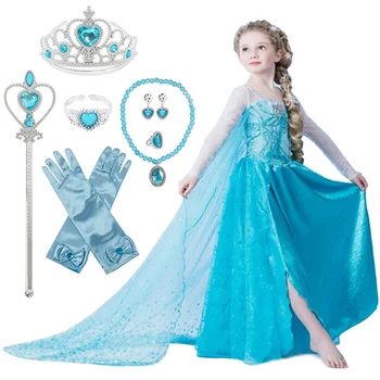 Copii Cosplay Fata Rochie De Printesa Congelate 2 Anna Elsa 2 Costum De Carnaval Rochie De Fete Pentru Copii Haine Copii De Lux Vestidos