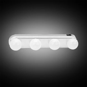Portabil 4 Becuri cu LED-uri de Studio Face Lumina Super-Luminos Oglindă Cosmetică Lumina Kit Baterie Machiaj Lumina Baia de Lumina