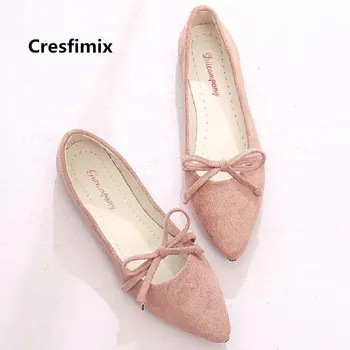 Cresfimix zapatos de mujer femei confortabil moale roz alunecare pe pantofi plat doamna casual subliniat toe pantofi pentru femeie pantofi rece c2080