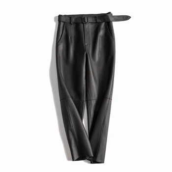 Din piele pantaloni femei talie înaltă 2020 toamna și iarna stil coreean streetwear pantaloni femei WY20021