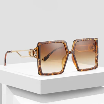 Piața Supradimensionat Ochelari De Soare Pentru Femei Brand De Lux Designer De Ochelari De Soare Pentru Femei Mare Cadru Dublu Culoare Lentile De Ochelari Oculos