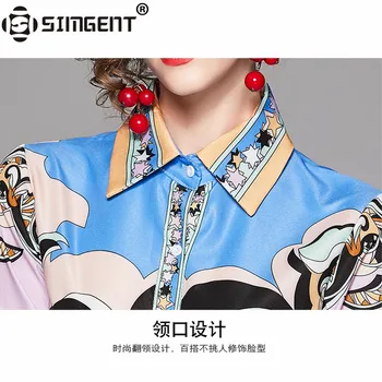 Simgent Bluza Femei de Moda Noua Maneca Lunga de Imprimare Topuri Casual Doamnelor Elegante, Cămăși Tunique Femme Camisa Mujer SG910083