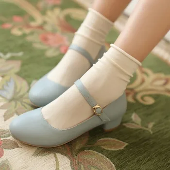 Albastru Printesa Lolita Dragoste imagini de Cosplay Japoneză Pantofi Fata Servitoare Student din Piele PU Pantofi