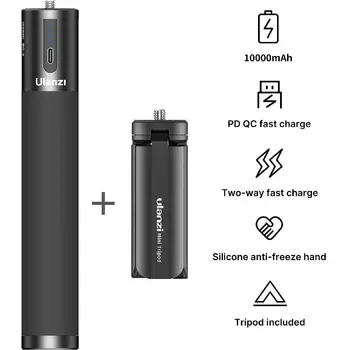 Ulanzi BG-3 10000mAh Baterie Încărcător de Prindere de Mână cu Mini Trepied 18W PD QC Rapid de Încărcare pentru Smartphone DSLR GoPro 9/8/7/6/5