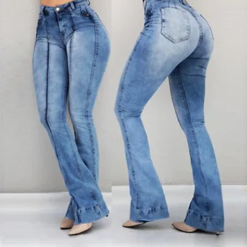 Sfit 2020 Femei Talie Mare Flare Jeans Skinny Denim Pantaloni Sexy Push-Up Pantaloni Stretch Jos Jean De Sex Feminin Casual, Blugi