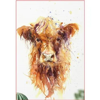 Pictura De Numere DIY Dropshipping 40x50 50x65cm Un murdar vaca Animal Panza de Nunta de Decorare Arta de imagine Cadou