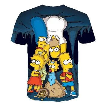Boys T-shirt 2021 de Vară pentru Copii Simpson tricou Desene animate Topuri Teuri Babys Fete tricou Amuzant Haine Imbracaminte Copii 4 5 6 7 14T