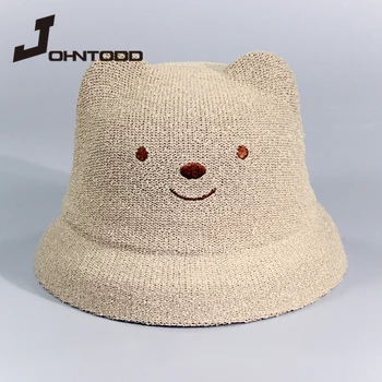Copil de vara pălărie pălărie copil respirabil pălărie de paie copil băiat fată pălărie copil pisică ureche palarie de soare poarte pălărie drăguț Copil pălărie capac capac de vânzător de ziare