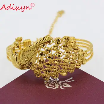 Adixyn Trendy Păun Brățară De Aur Pentru Femei/Bărbați Brățară Bijuterii De Mireasa Romantica Păun Brățară Cadouri N080819