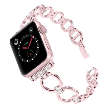 Curea din Otel inoxidabil pentru Apple Watch Band Seria 5 40mm 44mm femeie formatia Diamant wirstband 38 42mm Bratara pentru iwatch 5/4/3/2/1