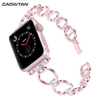 Curea din Otel inoxidabil pentru Apple Watch Band Seria 5 40mm 44mm femeie formatia Diamant wirstband 38 42mm Bratara pentru iwatch 5/4/3/2/1