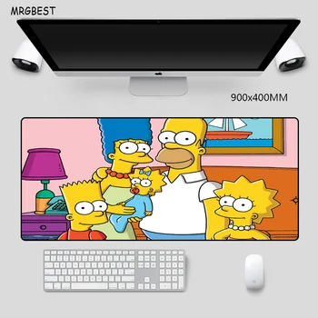 MRG Populare de Desene animate Familia Simpson Mouse Pad 90x40cm Extins Mare XL cu High-end Cauciuc Natural Precizie Hemming