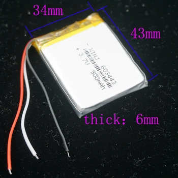 XINJ 10buc 3.7 V 900mAh 3wires pentru termistor litiu-polimer baterie lipo de celule 603443 Pentru PAD mp5 Camera E-book Telefon Tablet PC