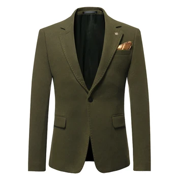 Noua Toamna Stil Britanic de Moda Casual Sacou de Culoare Solidă pentru Bărbați Afaceri Sacou Barbati tip Boutique Elegant Haină de Lână
