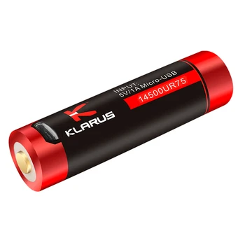 2 buc KLARUS 14500RU75 14500 Li-ion 750mAh 2.77 W cu Micro-USB cablu de încărcare baterie reîncărcabilă