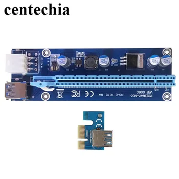 Centechia 60cm PCI-E extender PCI Express cabluri Riser Card 1x la 16x USB3.0 SATA la 6pini IDE Molex de Alimentare pentru Mașină de mina GHMY