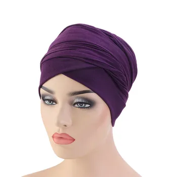 De lux Cutat Bumbac Magic Turban Hijab Cap de Folie Extra Lungi Tub Indian Headwrap Eșarfă Cravată Benzile de Păr pentru Femei Vintage