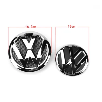 162MM OEM Chrome Fagure de miere Fata Grila Radiator Emblema + 130mm Spate Capac Portbagaj Auto Logo Insigna Emblema pentru VW Volkswagen T5