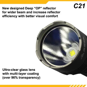 KDLITKER C21 Cree XM-L3 1800 Lumeni 5-Mode LED Lanterna - Negru ( 1x21700 )