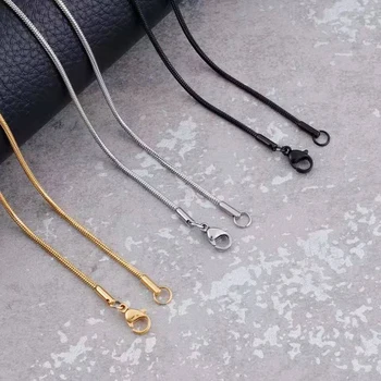 CXQNEWA din Oțel Inoxidabil Subtire Placat cu Aur Rotund Șarpe Lanț Mecklace Femei 1/1.5/2mm Lățime Lung Colier en-Gros Bijuterii Cadou
