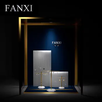 Fanxi Cercel Display Stand Inel Metalic Rack De Afișare Bratara Raft De Depozitare Marmură Baza Colier Organizator De Bijuterii Titular