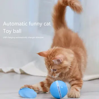 360 de Grade Interactive Inteligente Pisică Jucărie cu Lumina LED-uri Auto de Rotație Minge Animale de companie Joacă Jucării de Mișcare Activat USB de Încărcare de Companie Mingea