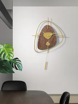 Creative Simplu Ceas de Perete Nordic Artă Mare de Lemn Digital Pendul Camera de zi Ceas de Perete Duvar Saati Decor Acasă AG60WC