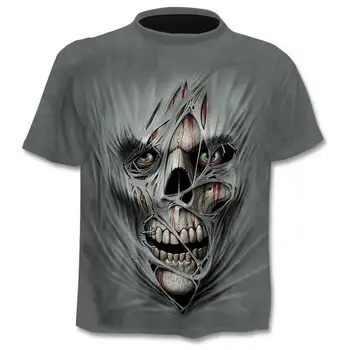 Noi Barbati Skull T shirt Brand stilul punk degetul craniu 3Dt - camasi Barbati Topuri Hip hop de imprimare 3d a craniului punisher T-shirt dropshipping